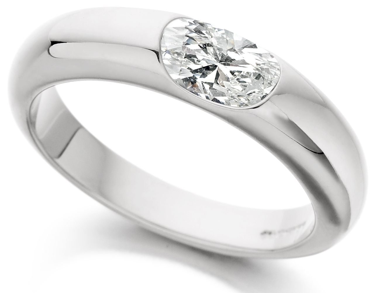 Oval White Gold Diamond Engagement Ring ICD1001 Main Image
